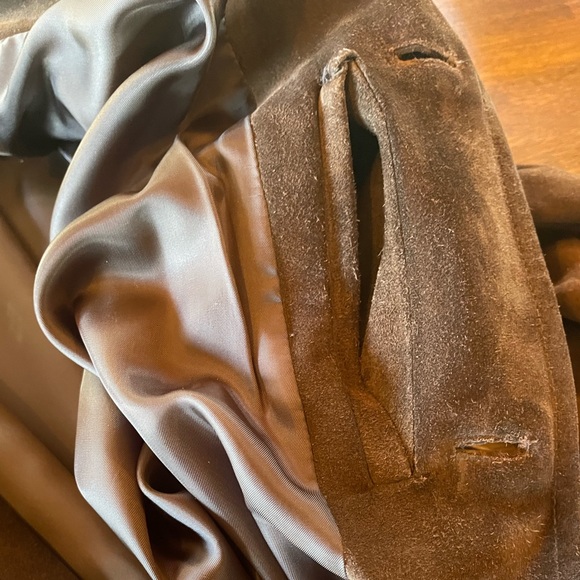 Michael Kors M/L - Brown suede leather button up jacket w/ matching belt - 3/4L - Picture 5 of 5